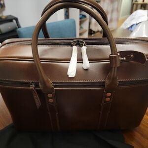 Classic Brown Leather Men's Briefcase